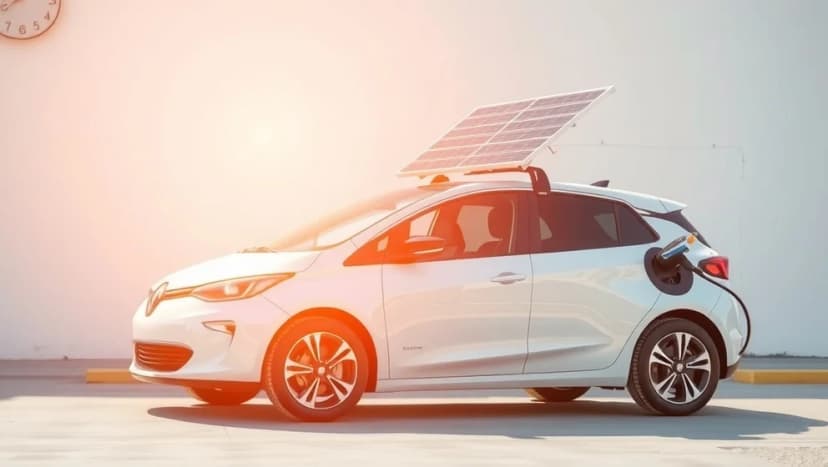 Elbil med solceller på taket
